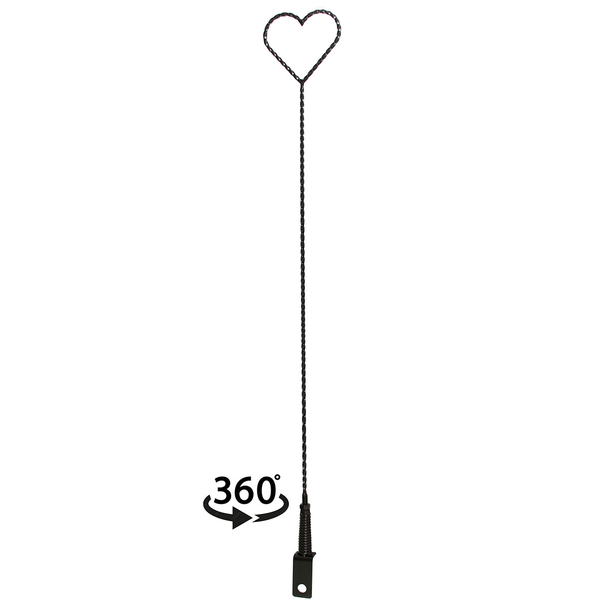 Lowrider Sweet Heart Twisted Antenna Black.