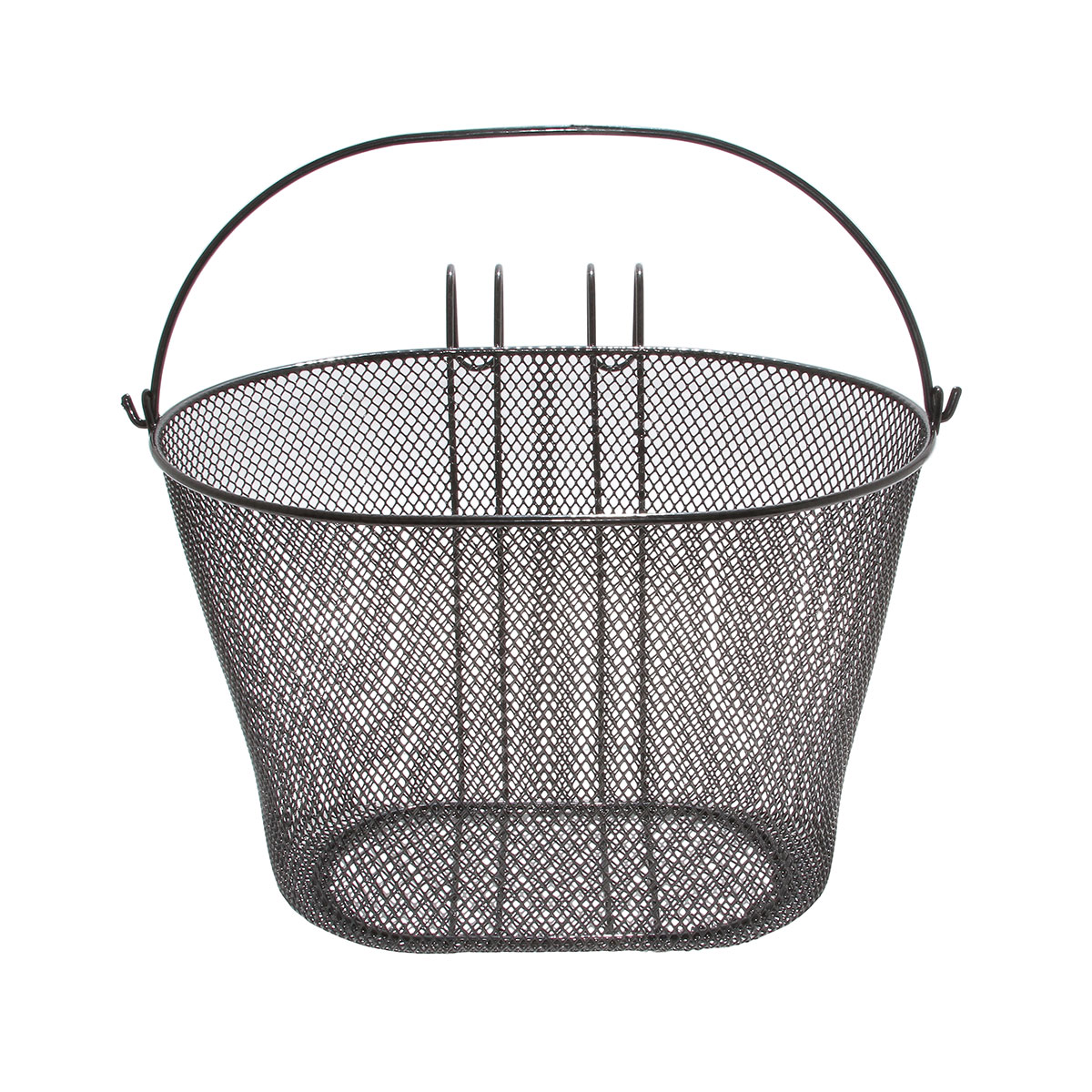 Oval Steel Front Mesh Basket 21-H Black.