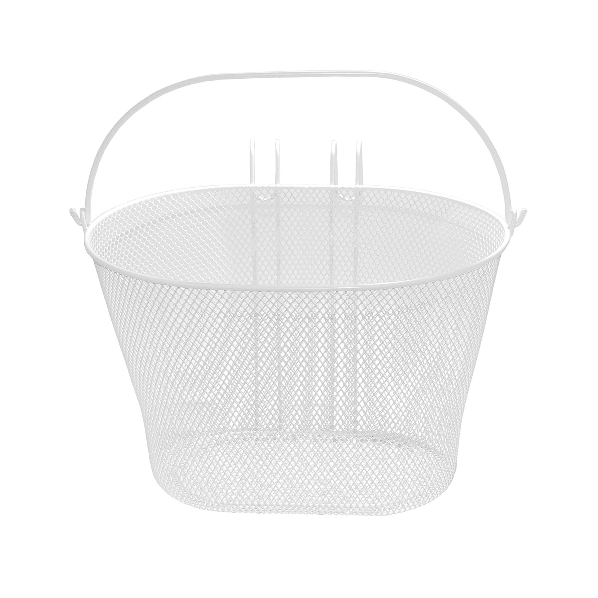 Oval Steel Front Mesh Basket 21-H White.