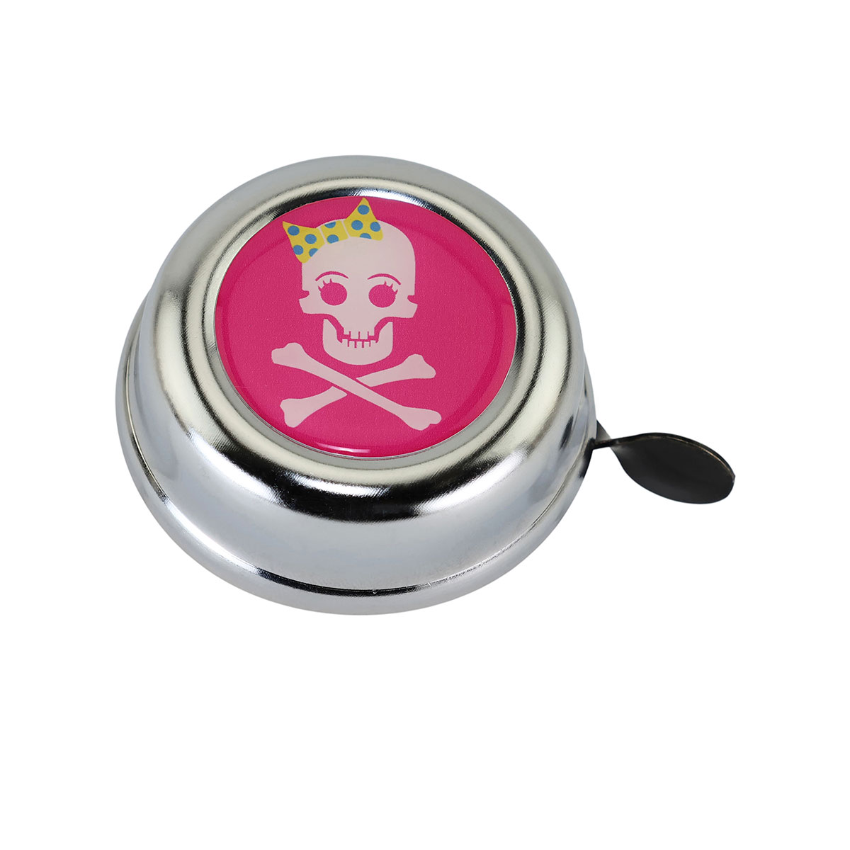 Bicycle Bell Girly Skull 625 Chrome.