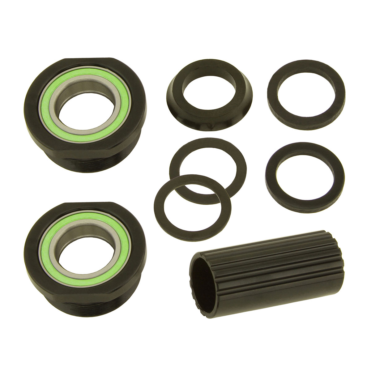 Alloy Bottom Bracket Set Euro 51A 19mm Kit Black.