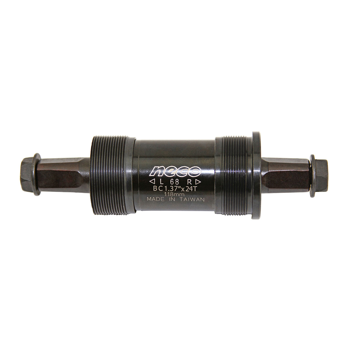 Bottom Bracket Cartridge Square Set 68mm 118mm Black.