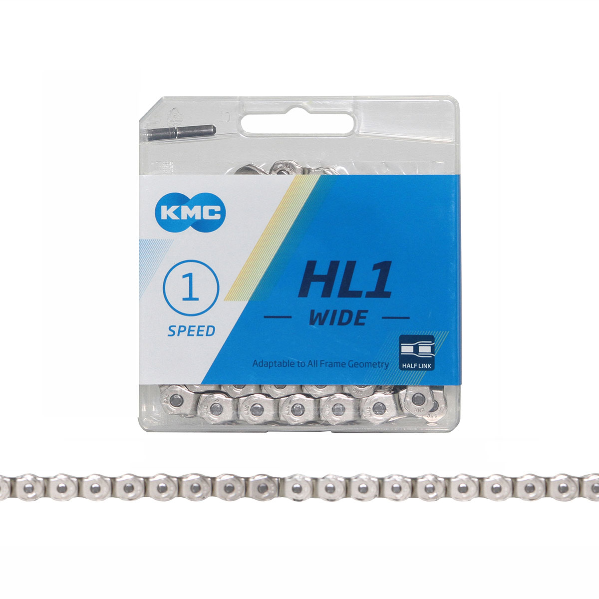 KMC Chain 1/2x1/8x102-1/2 Link 1/Speed Silver.