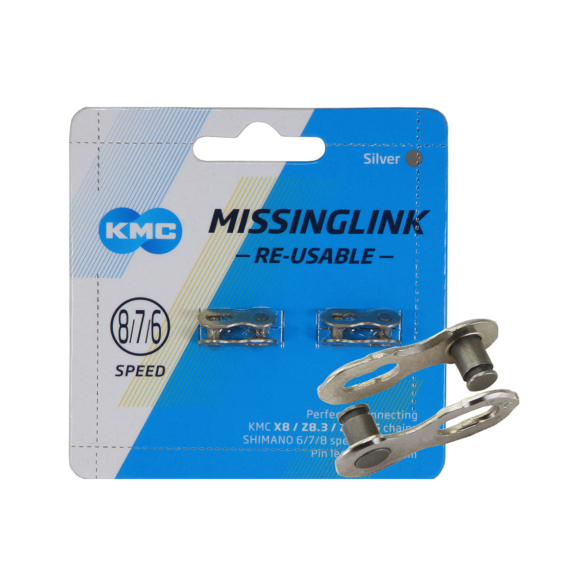 KMC MissingLink Chain Con Link 6/7/8 Speed 7.3mm Pin Silver.