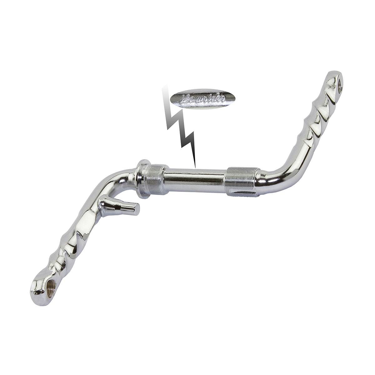 Lowrider Twisted One/Piece Crank 4 1/2" (115mm) Chrome.