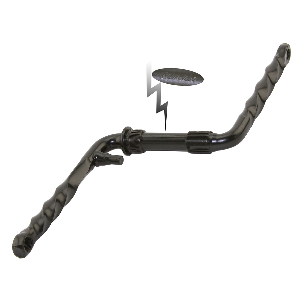 Lowrider Twisted One/Piece Crank 6 1/2" (165mm) Black.