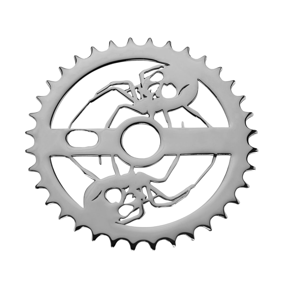 Double Black Widow Laser Chainring 1/2 X 1/8 36t Chrome.