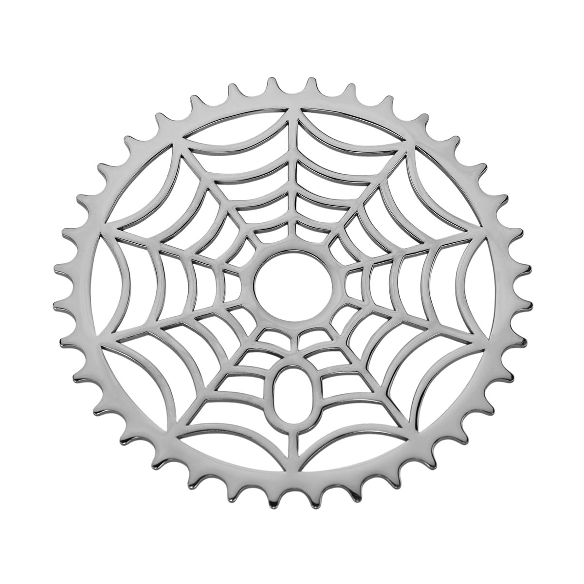 Intricate Spider Web Laser Chainring 1/2 X 1/8 36t Chrome.