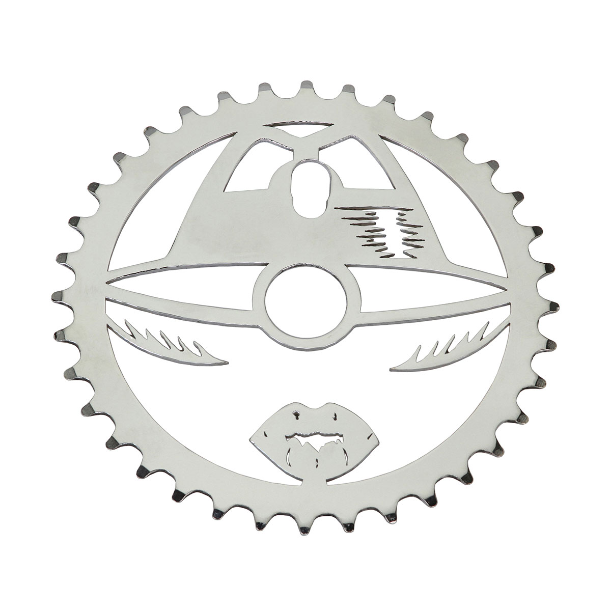 Lowrider Lady/Head Laser Chainring 1/2 X 1/8 36t Chrome.