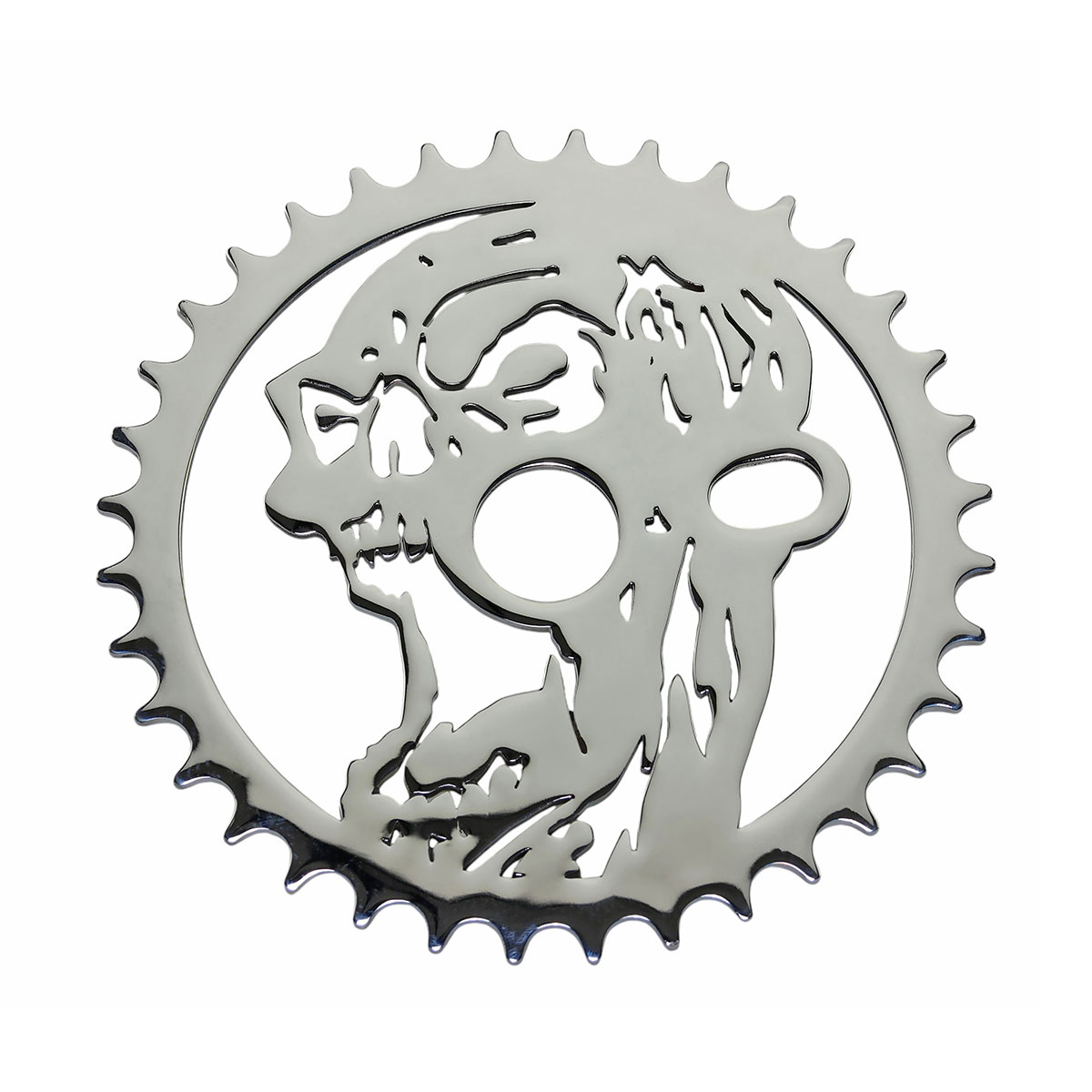 Lowrider Zombie Laser Chainring 1/2 X 1/8 36t Chrome.