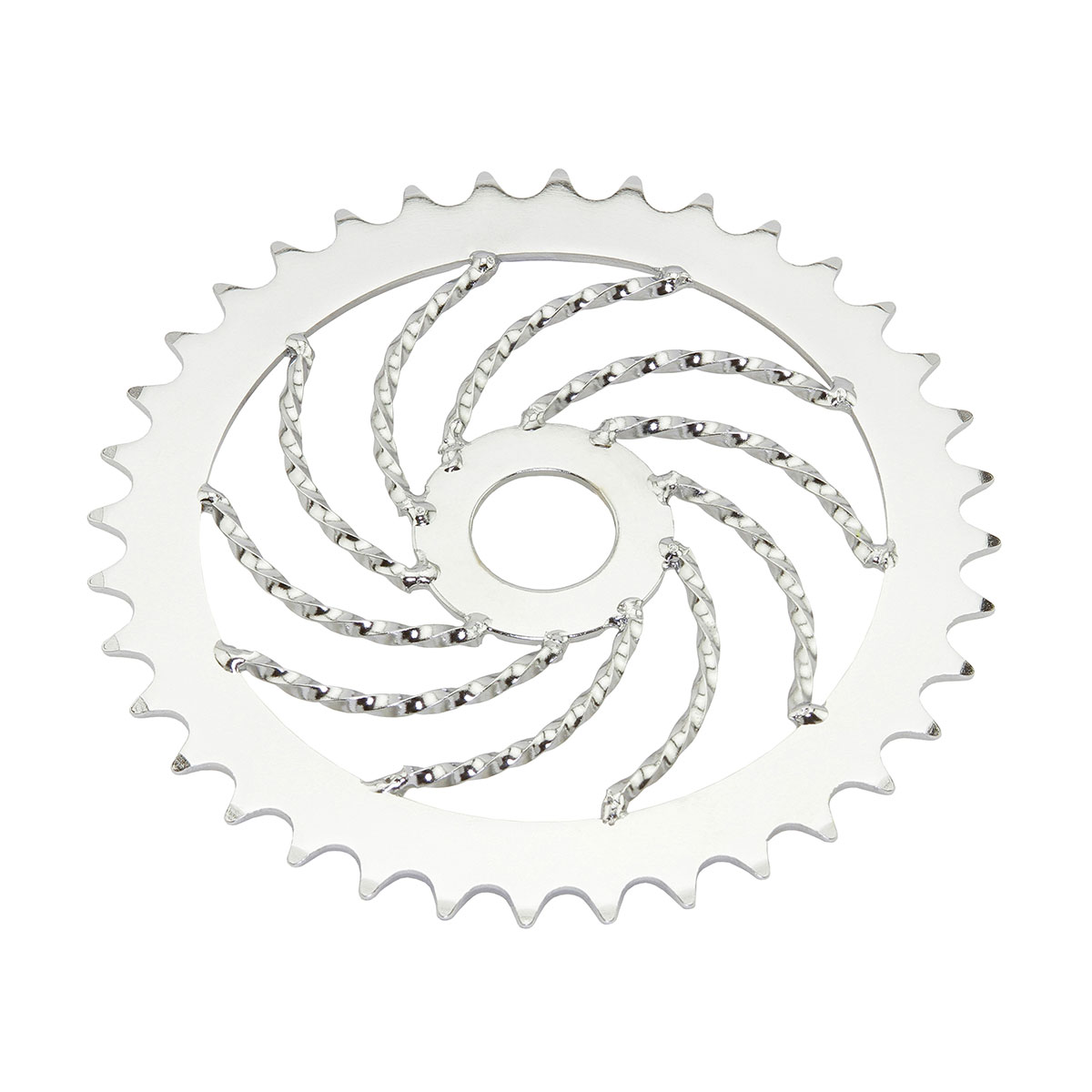 Lowrider Square Twisted Steel Chainring 1/2 X 1/8 36t Chrome.