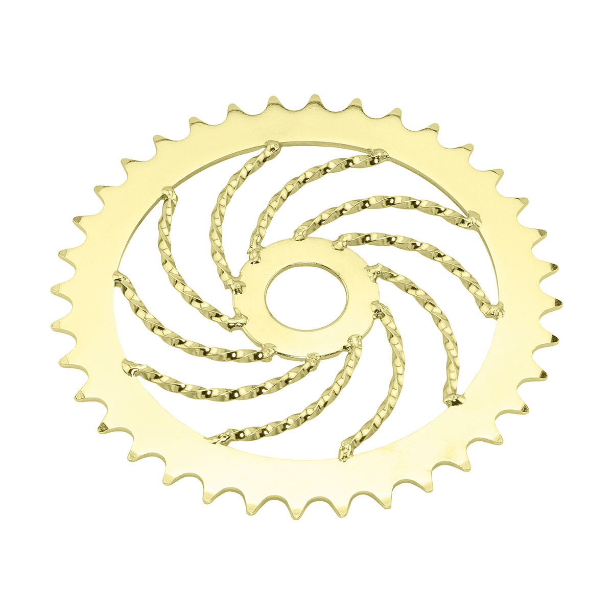 Lowrider Square Twisted Steel Chainring 1/2 X 1/8 36t Gold.