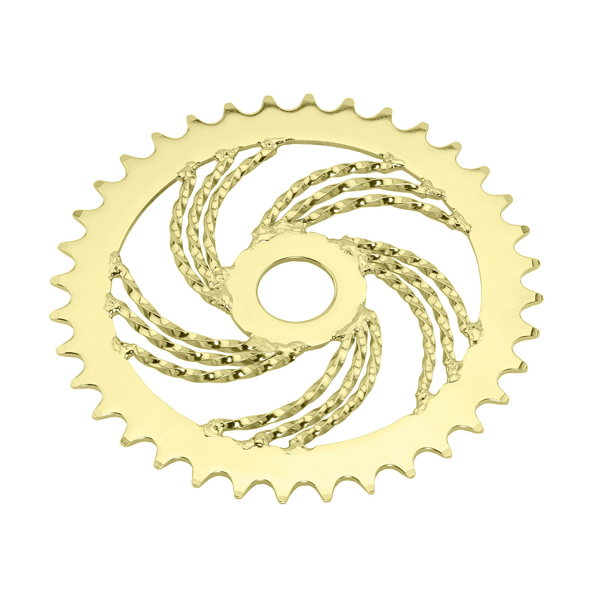 Lowrider Triple Twisted Steel Chainring 1/2 X 1/8 36t Gold.