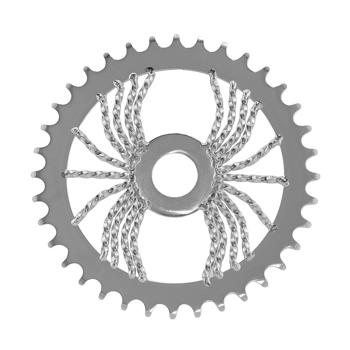 Lowrider Spider Twisted Steel Chainring 1/2 X 1/8 36t Chrome.