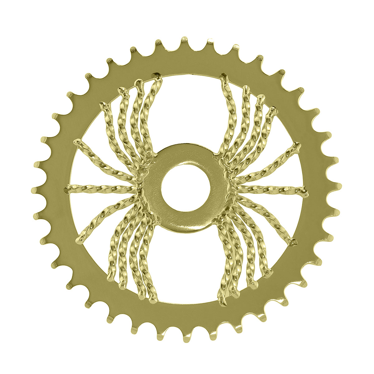 Lowrider Spider Twisted Steel Chainring 1/2 X 1/8 36t Gold.