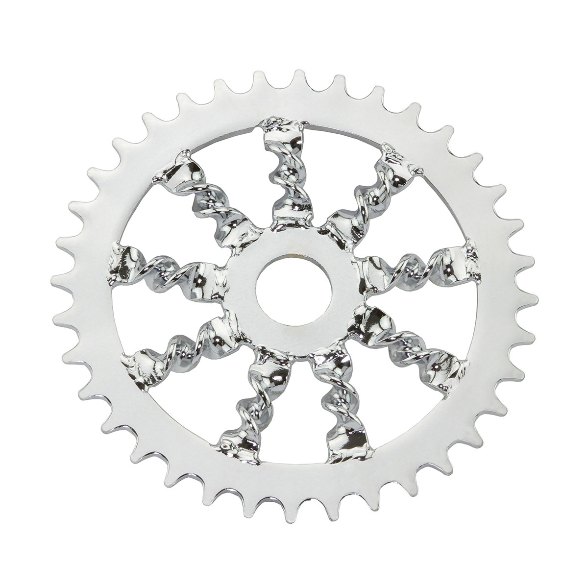 Lowrider Flat Twisted Steel Chainring 1/2 X 1/8 36t Chrome.