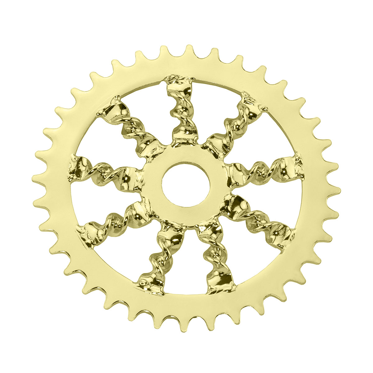 Lowrider Flat Twisted Steel Chainring 1/2 X 1/8 36t Gold.