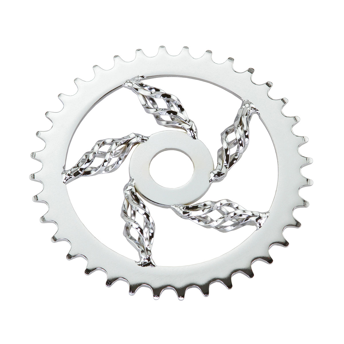 Lowrider Cage Twisted Steel Chainring 1/2 X 1/8 36t Chrome.