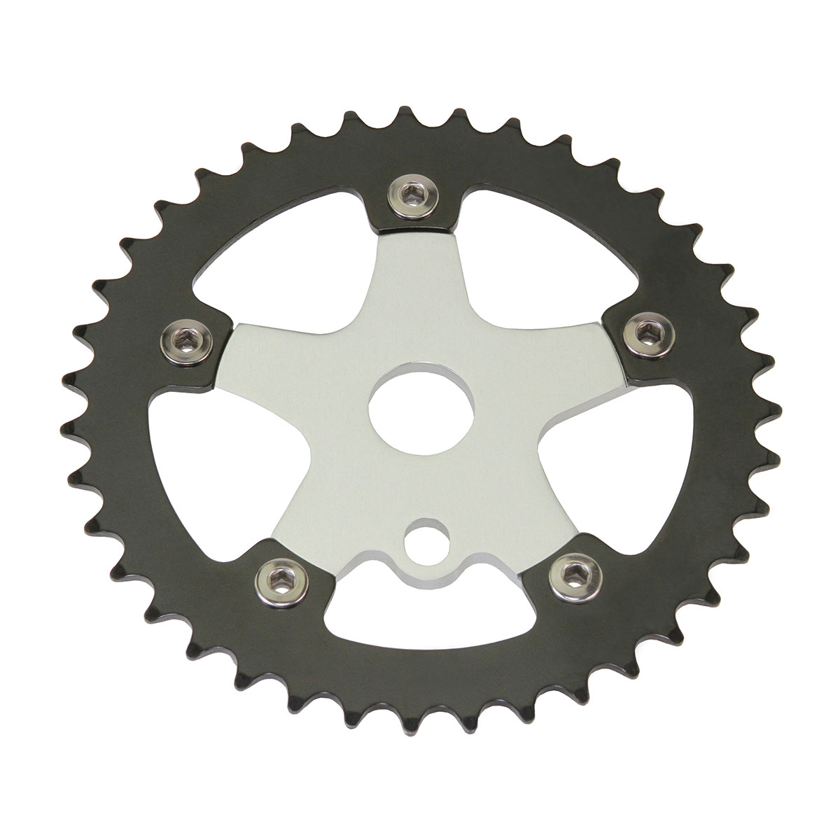 Alloy Chainring 1/2 X 1/8 39t Black Chainring Sliver Spider.