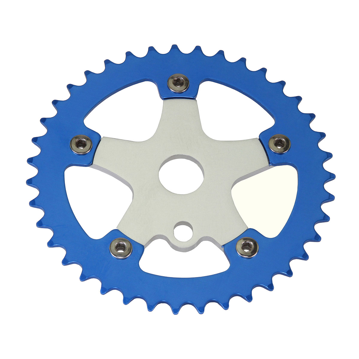 Alloy Chainring 1/2 X 1/8 39t Blue Chainring Sliver Spider.