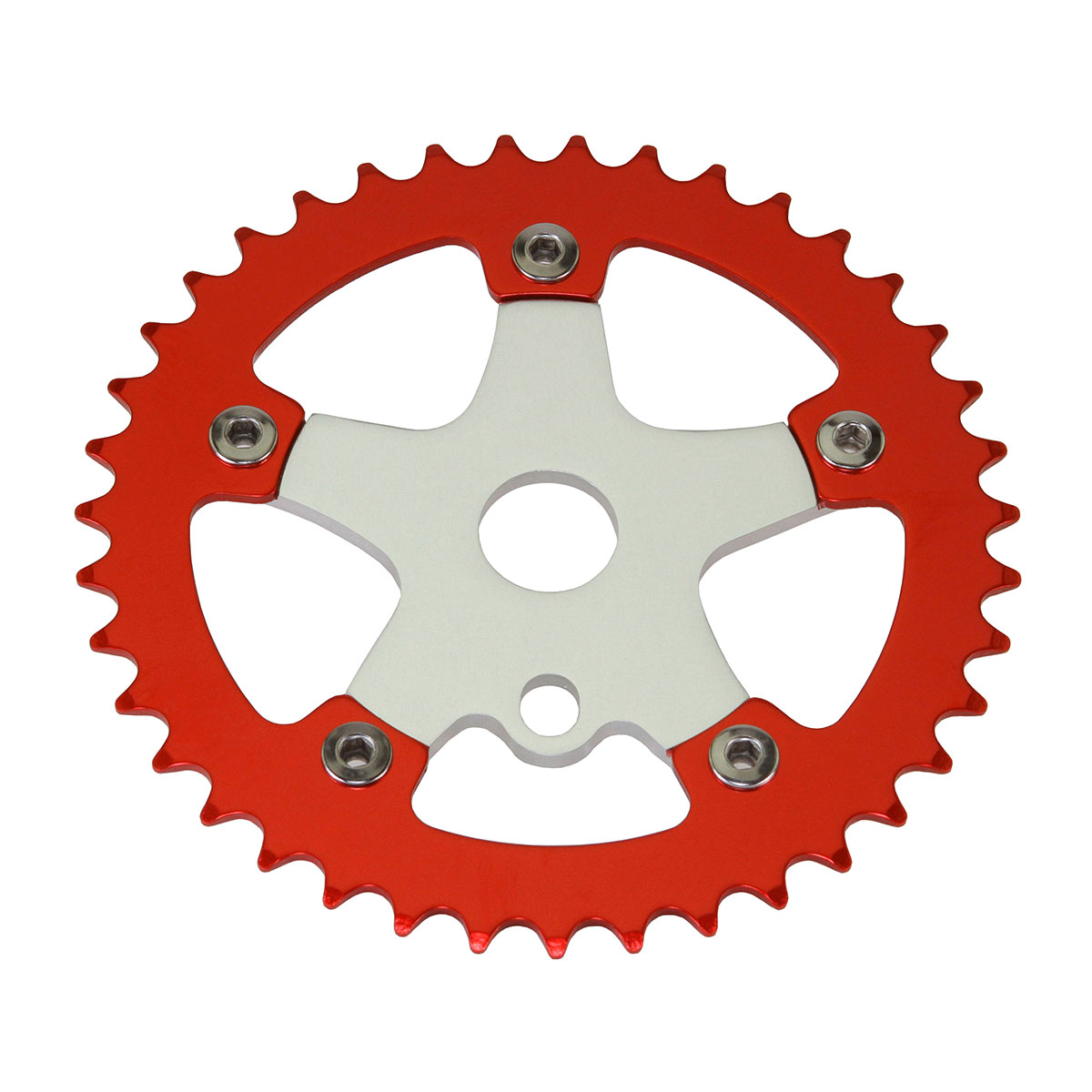 Alloy Chainring 1/2 X 1/8 39t Red Chainring Sliver Spider.