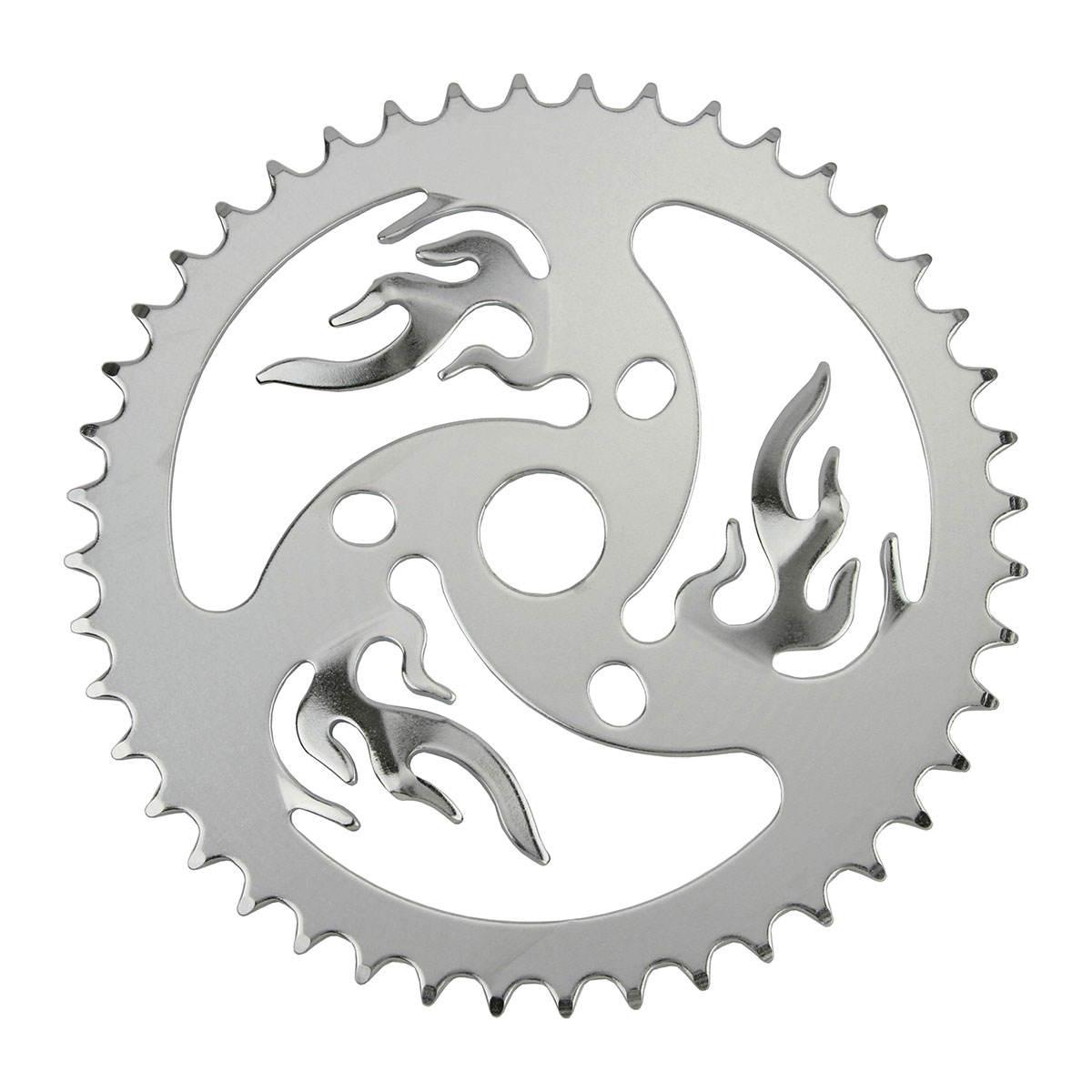 Steel Chainring Fire 1/2 X 1/8 44t Chrome.
