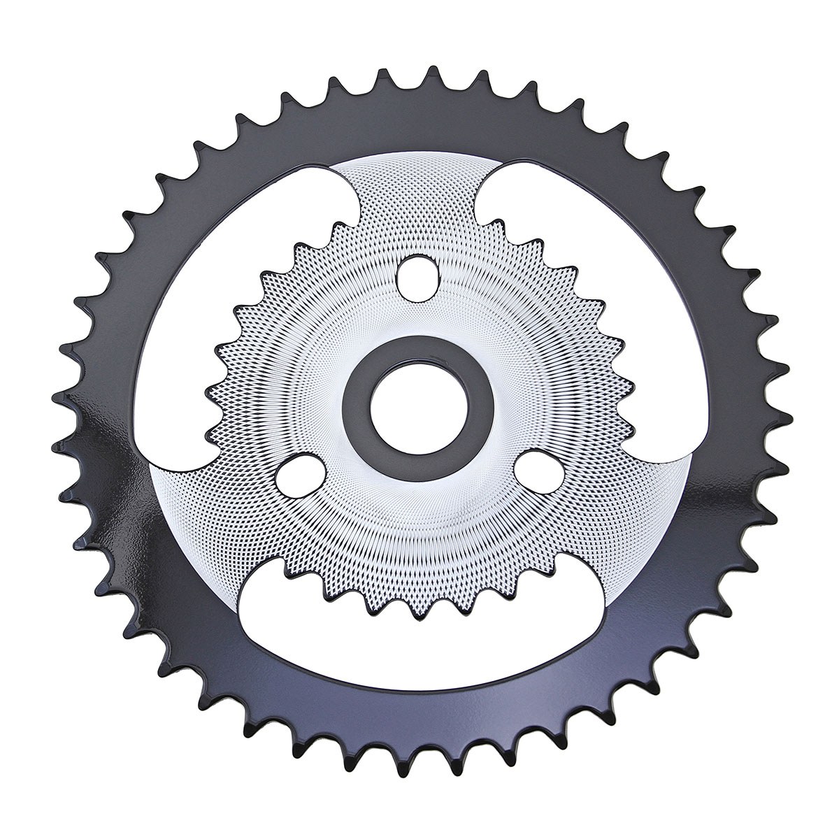 Steel Chainring ZT9A 1/2 X 1/8 44t Chrome/Black.