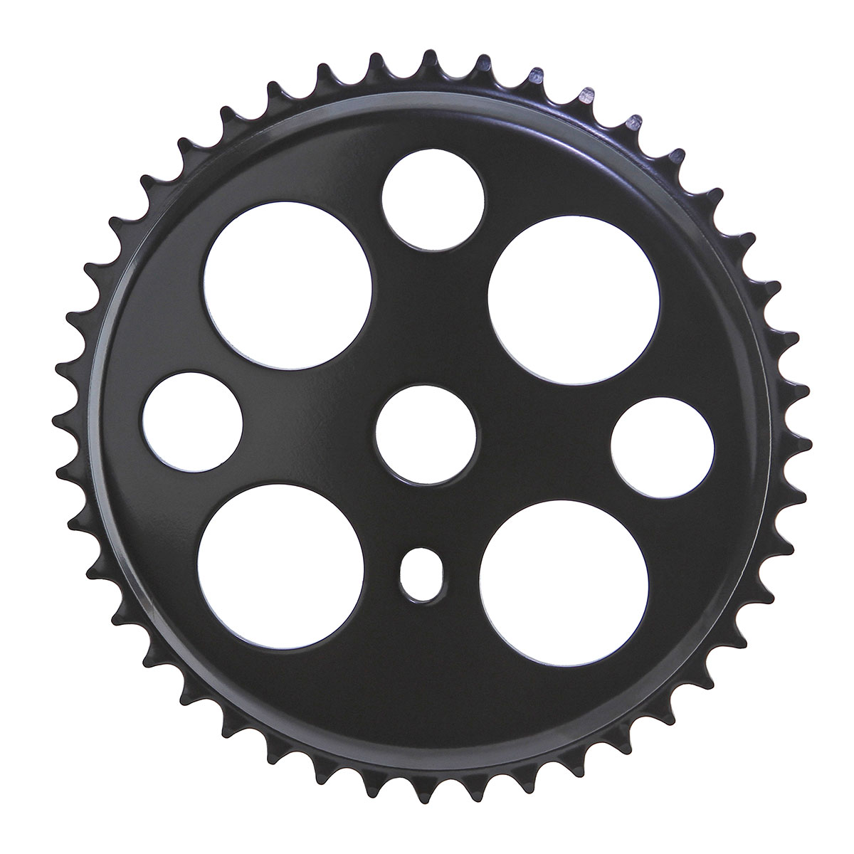 Lucky 7 Steel Chainring 1/2 X 1/8 44t Black.