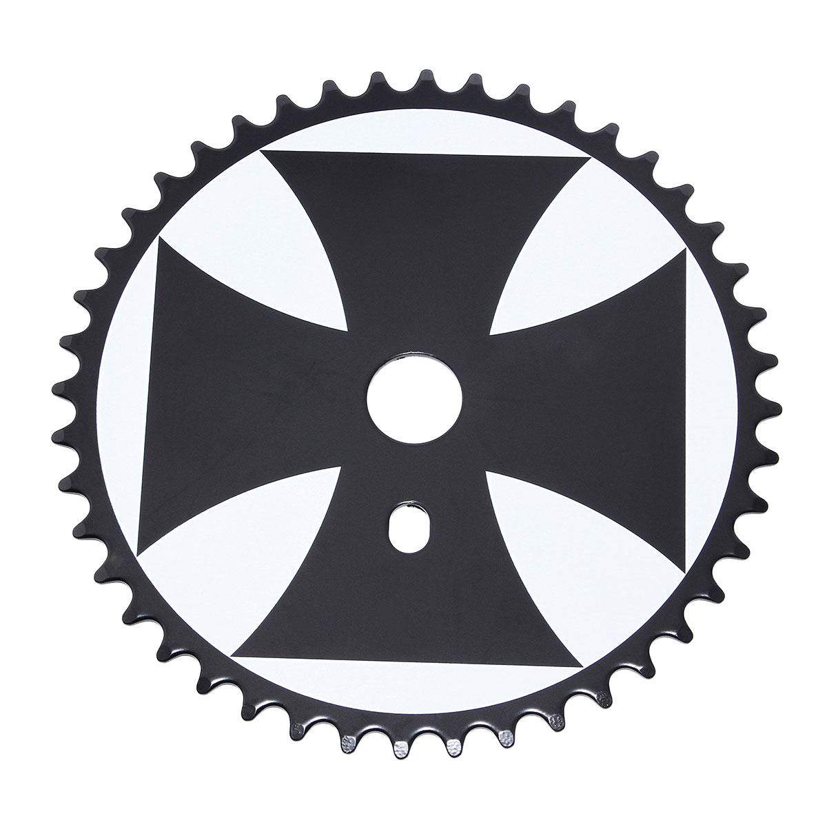 Iron Cross Steel Chainring 1/2 X 1/8 44t White/Black.
