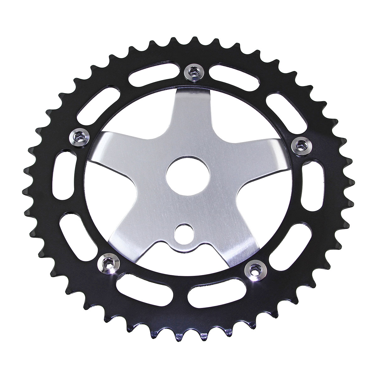Alloy Chainring 913A 1/2 X 1/8 44t Black Chainring Chrome...