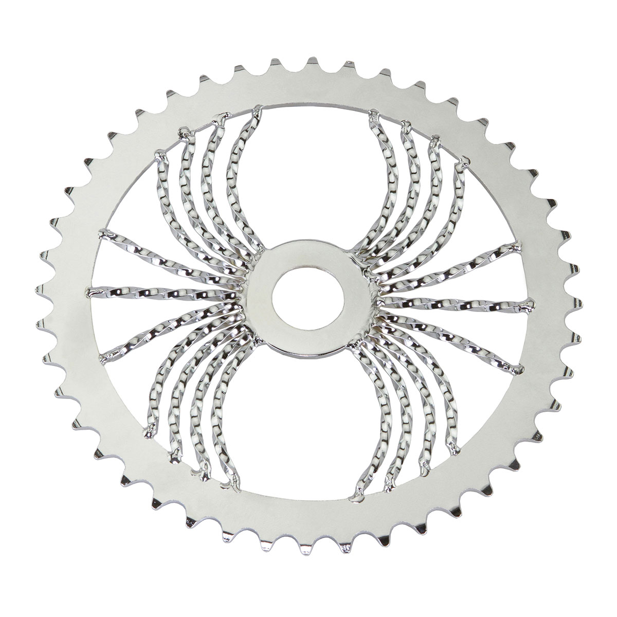 Lowrider Spider Twisted Steel Chainring 1/2 X 1/8 44t Chrome.