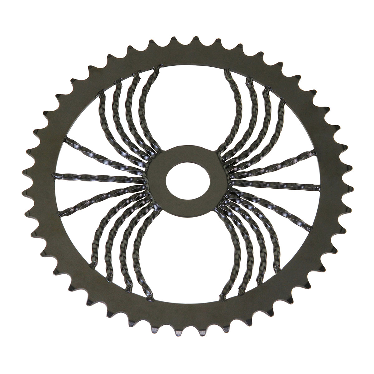 Lowrider Spider Twisted Steel Chainring 1/2 X 1/8 44t Black.