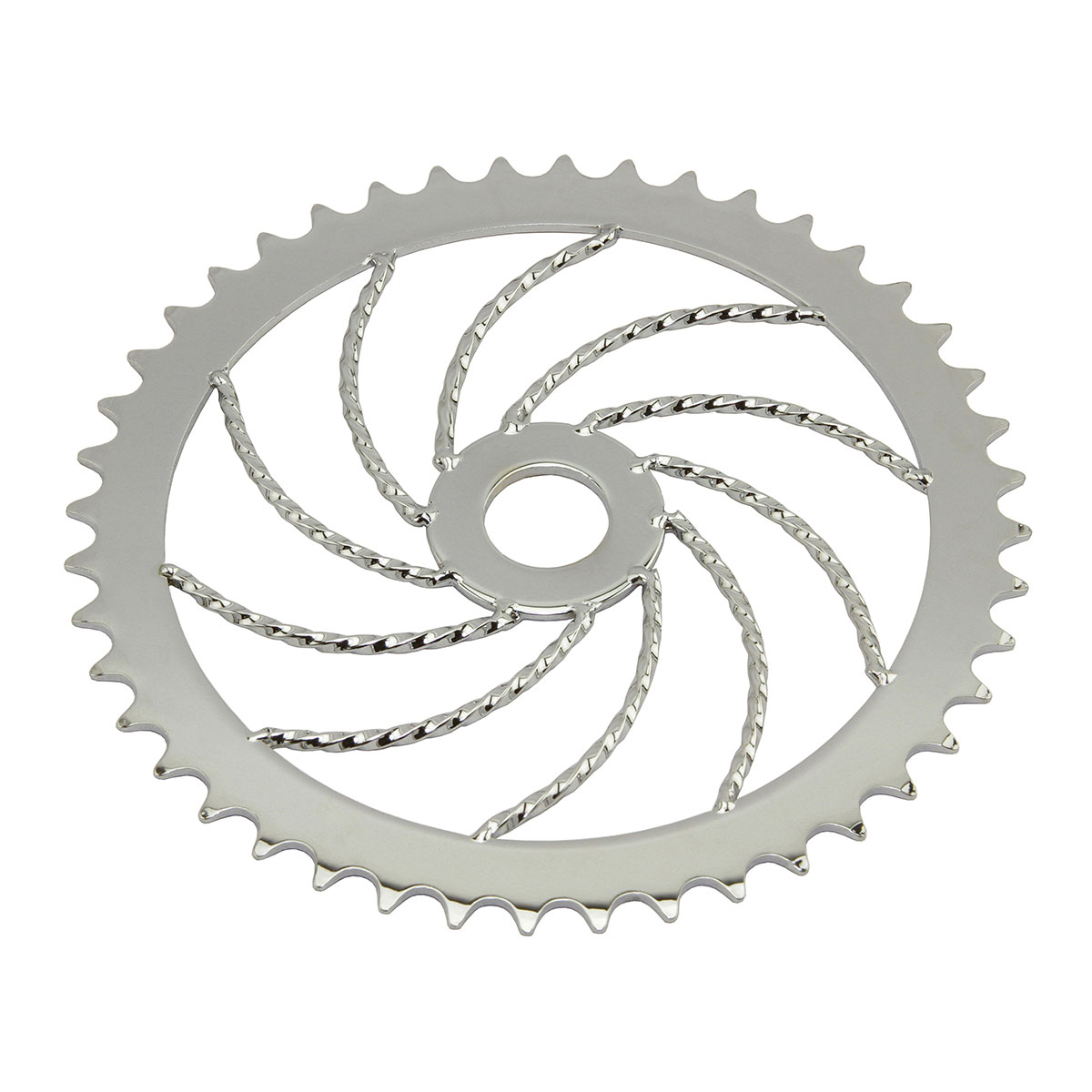 Lowrider Square Twisted Steel Chainring 1/2 X 1/8 44t S-60 Chrome.