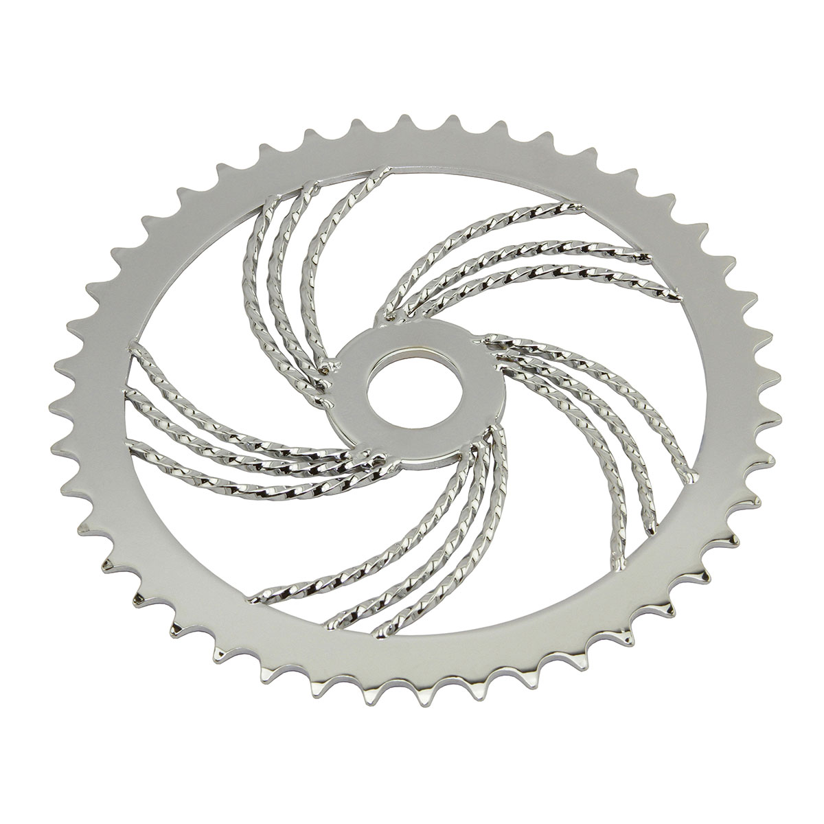 Lowrider Triple Twisted Steel Chainring 1/2 X 1/8 44t S-80 Chrome.