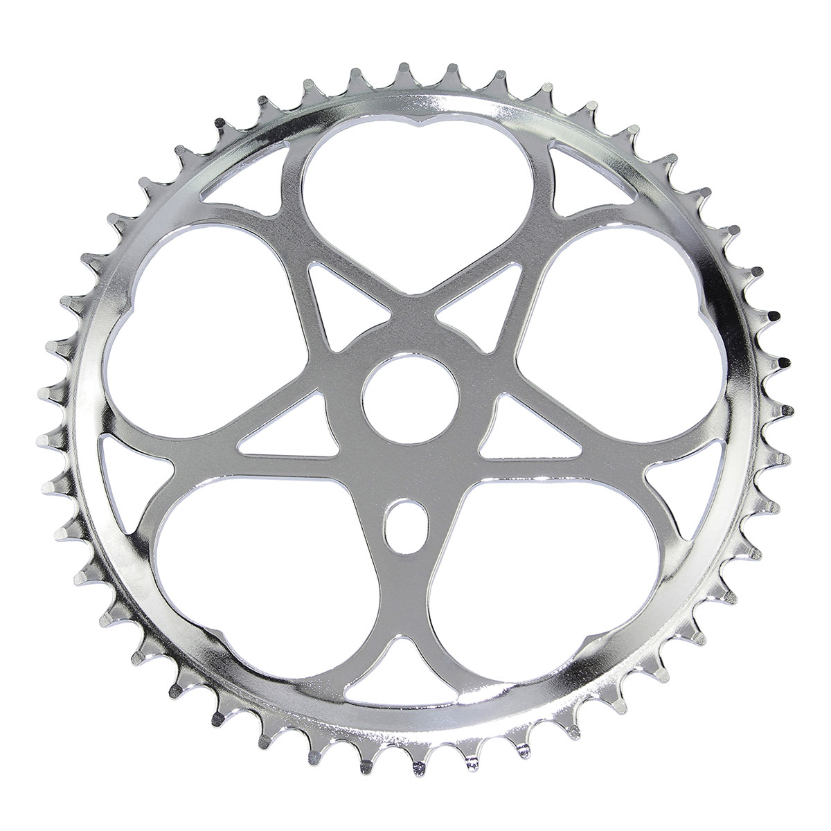 Steel Chainring Sweet Heart 1/2 X 1/8 46t Chrome.