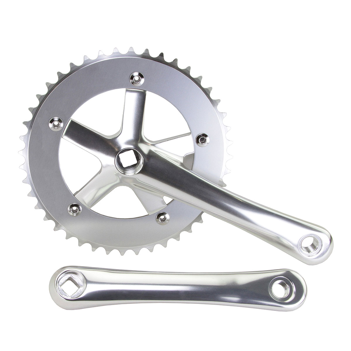 Alloy 8106 Track Crankset 44T x 170mm Silver.