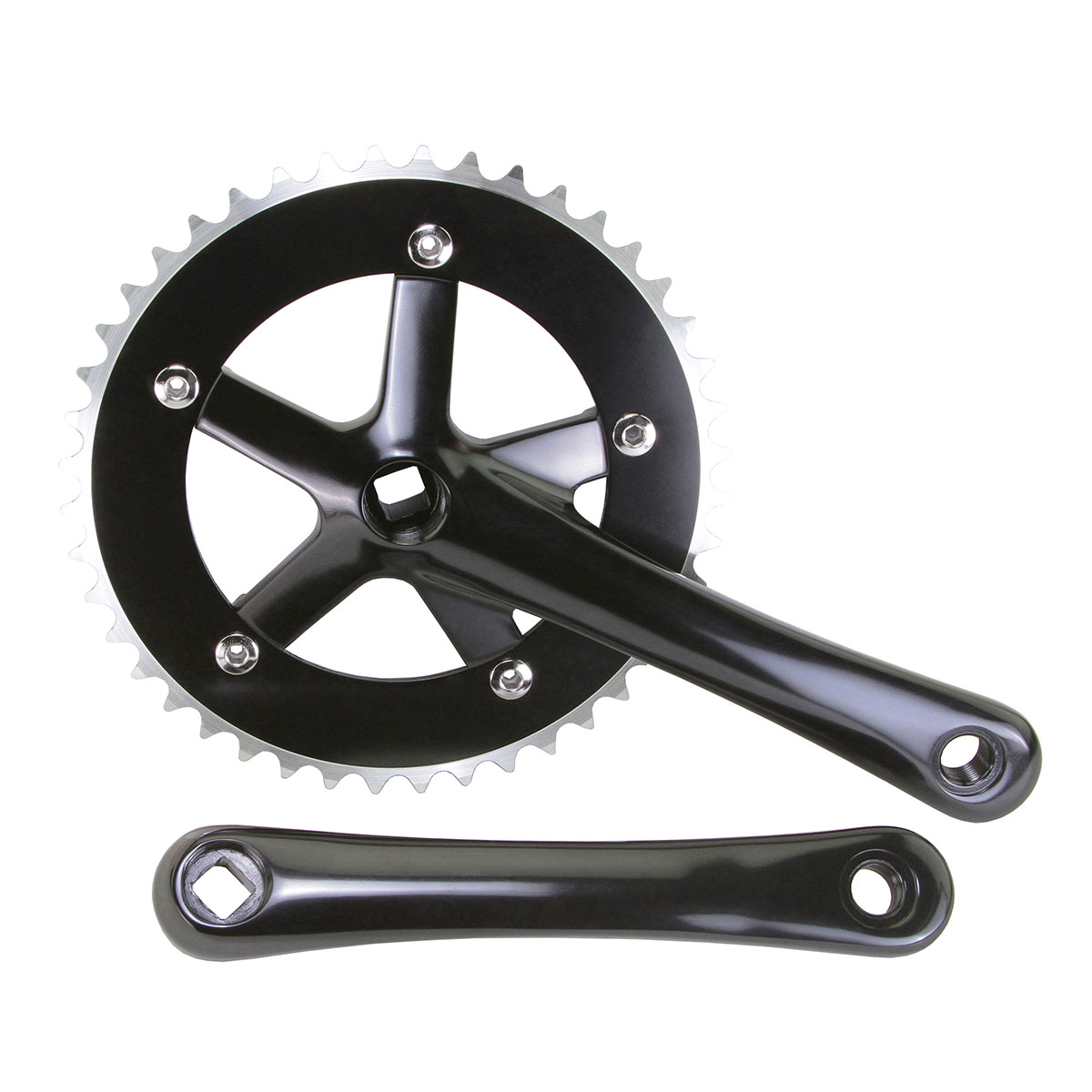 Alloy 8106 Track Crankset 44T x 170mm Black.