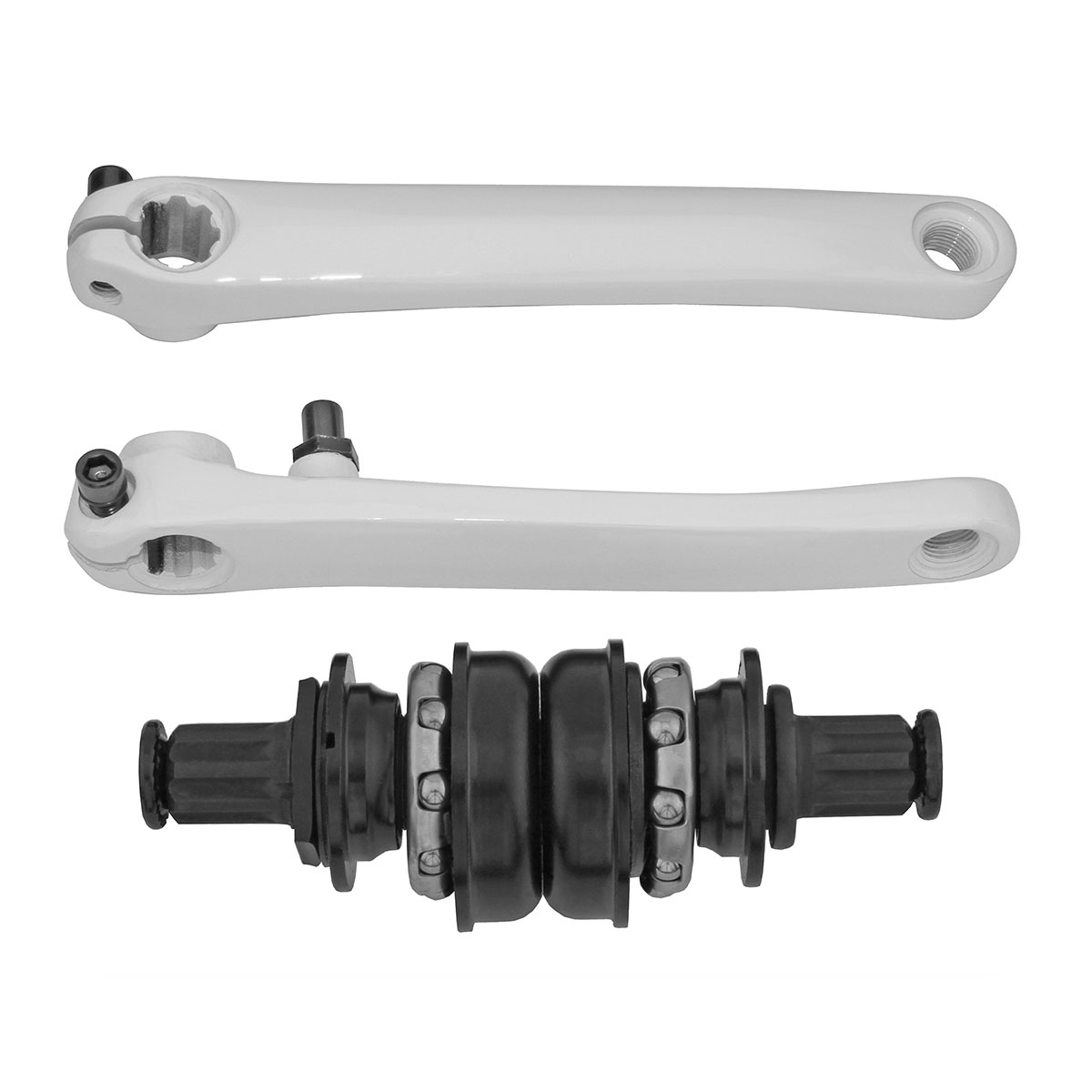 Crank Set Steel 175mm USA/BB 8t White.