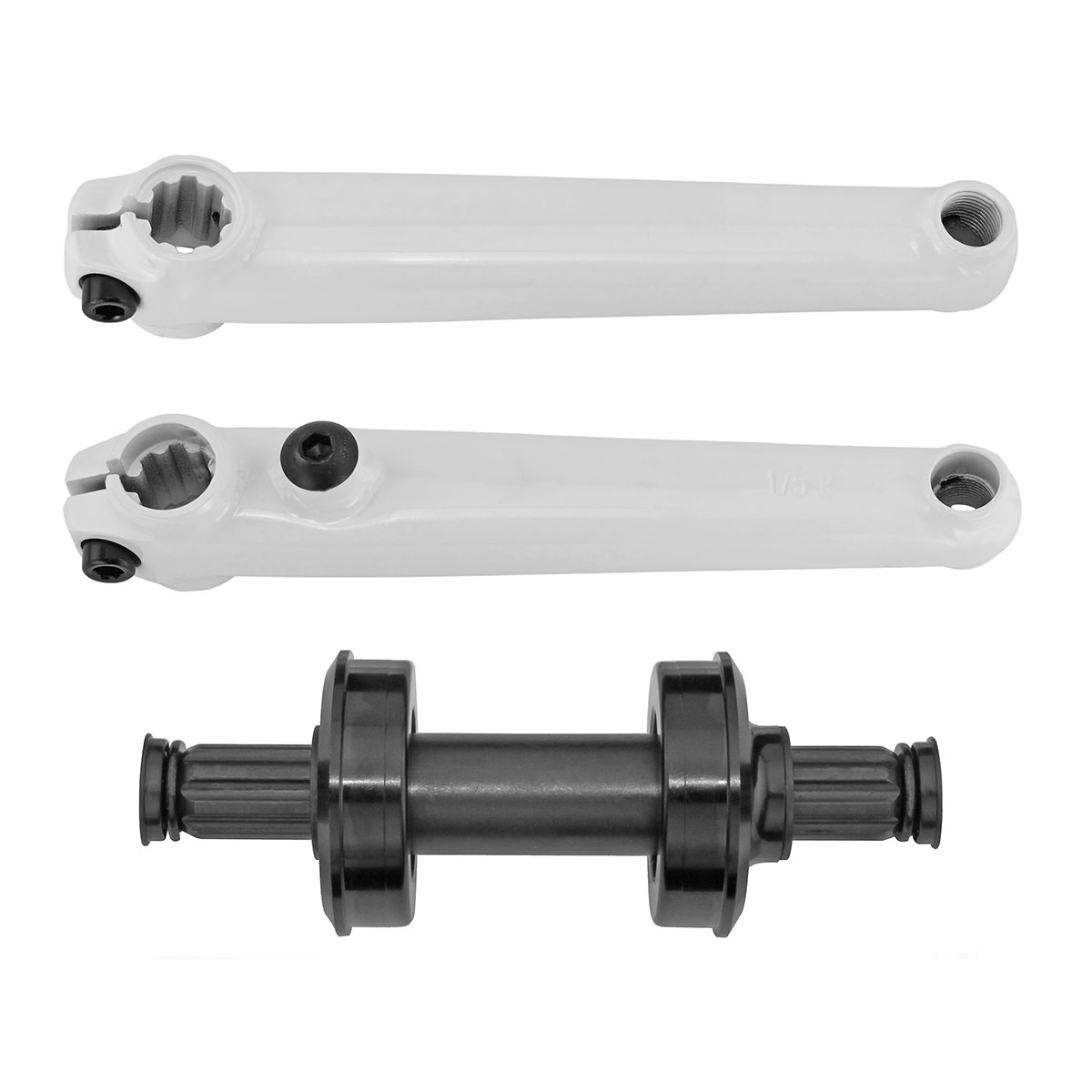 Cro-mo Crank Set 175mm USA/BB 19mm Spindle 8t spline White.