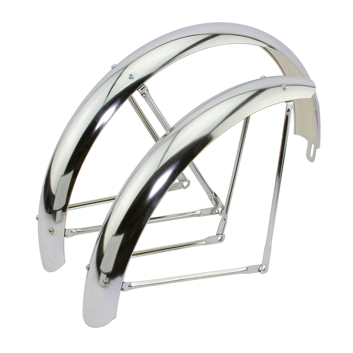 24 Classic Adjustable Balloon Fender Set Chrome.