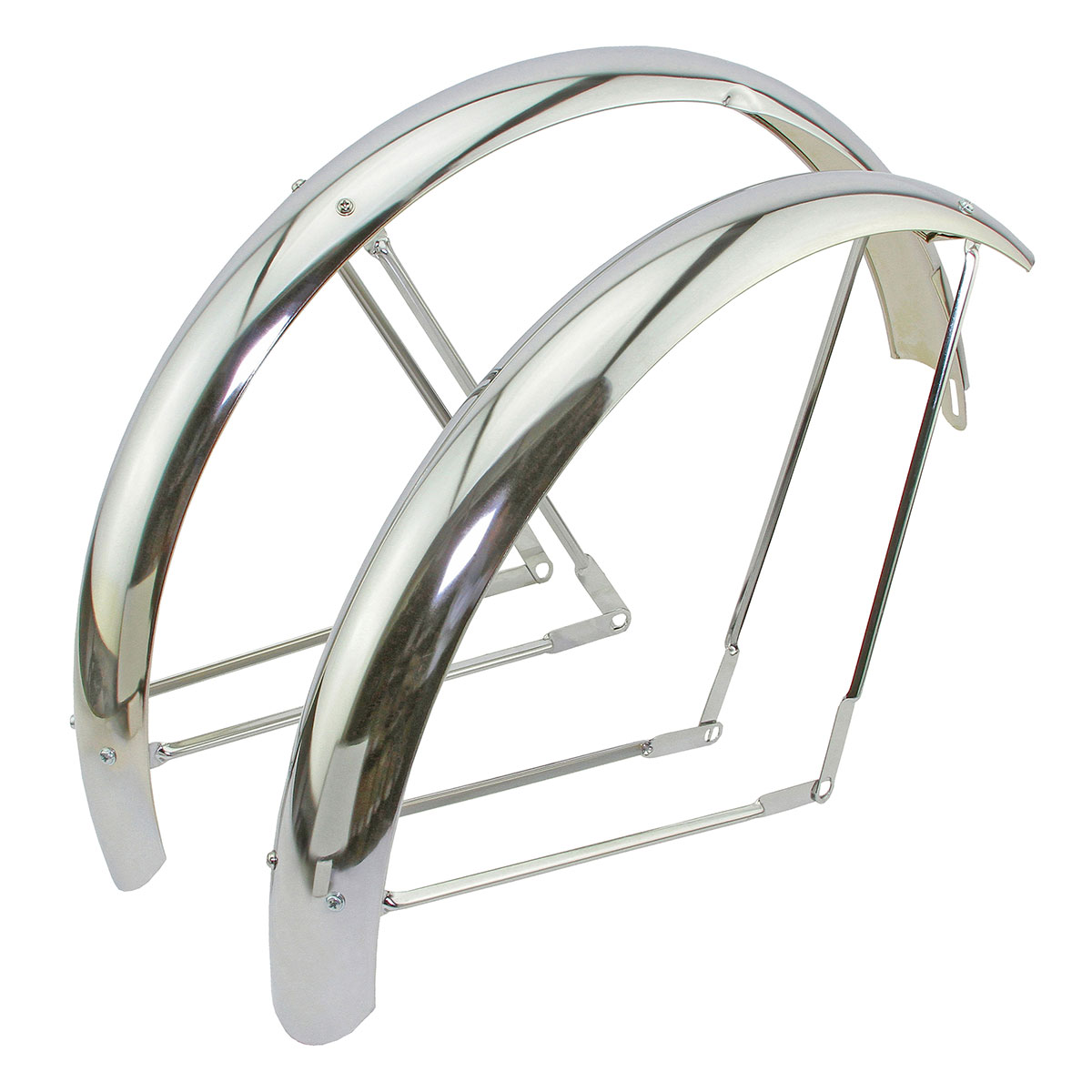 26 Classic Adjustable Balloon Fender Set Chrome.