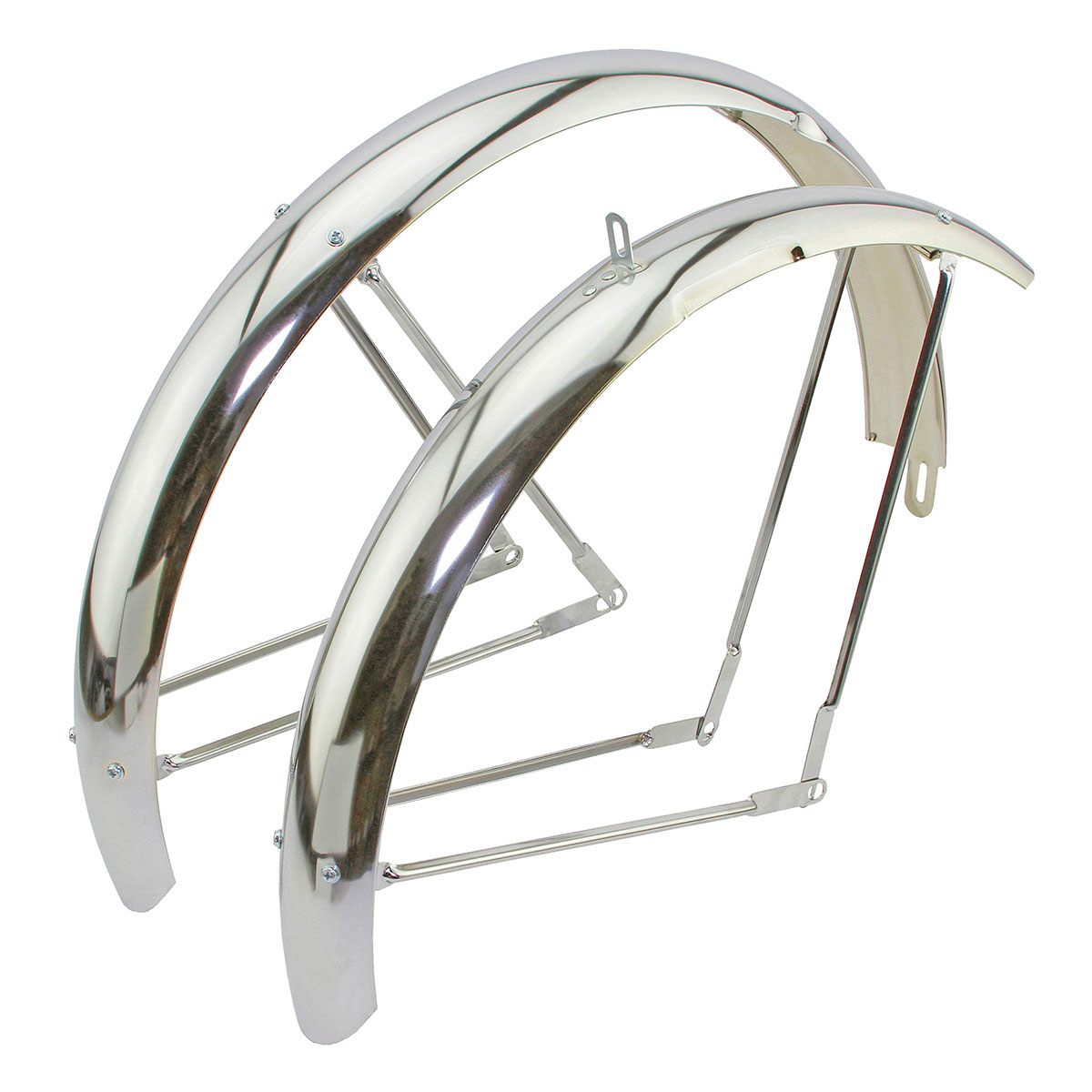 26 Classic Standard Balloon Fender Set Chrome.