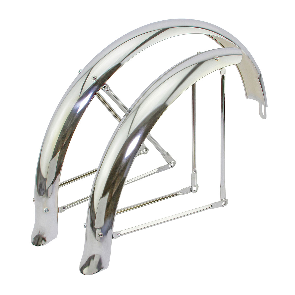 24 Flared Adjustable Balloon Fender Set Chrome.