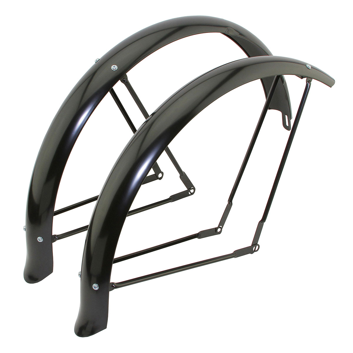 26 Flared Adjustable Balloon Fender Set Black.