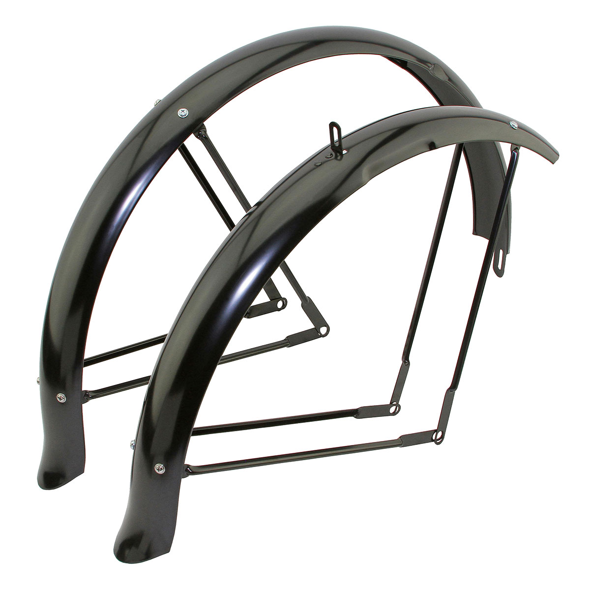 26 Flared Standard Balloon Fender Set Black.