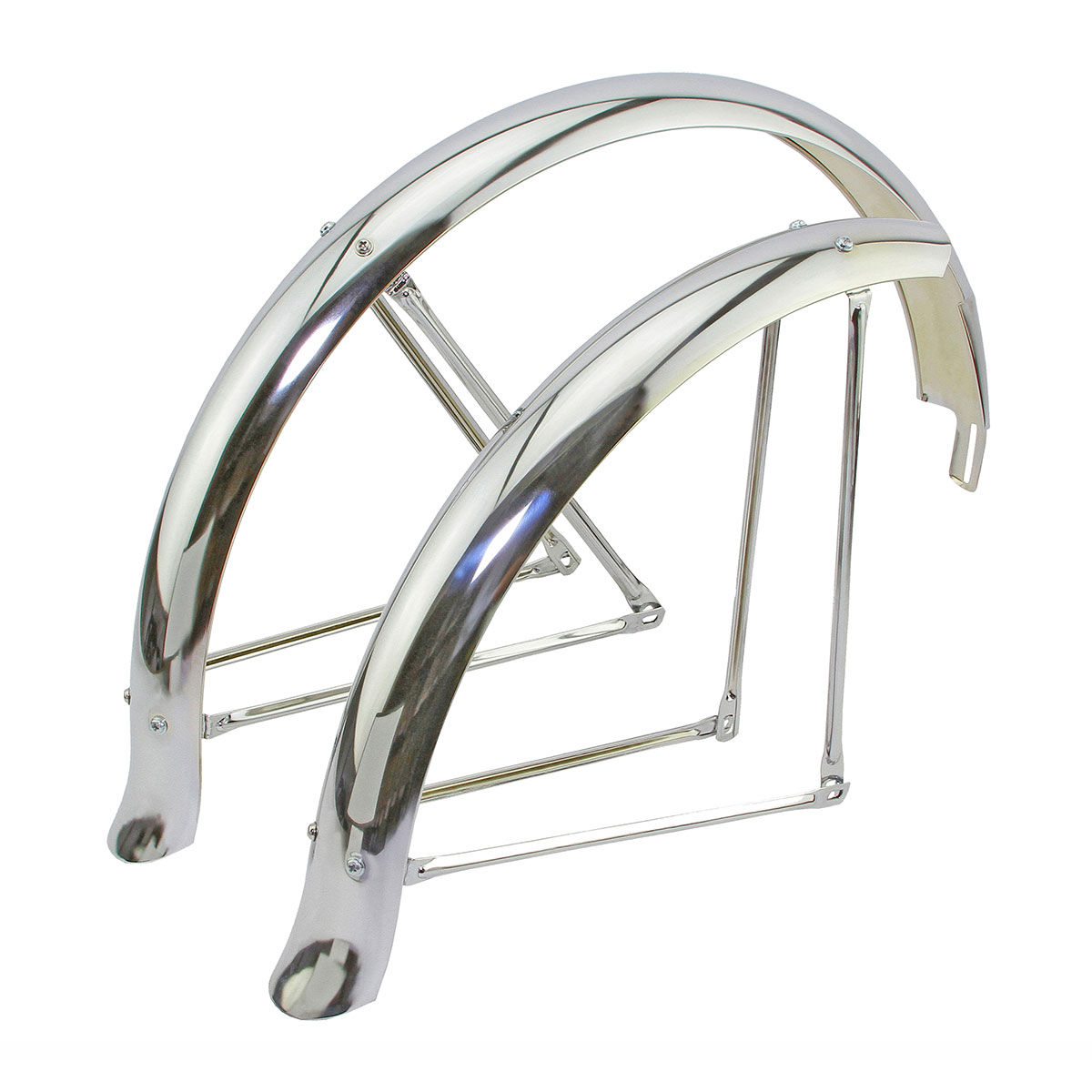 24 Flared Adjustable Middleweight Fender Set Chrome.