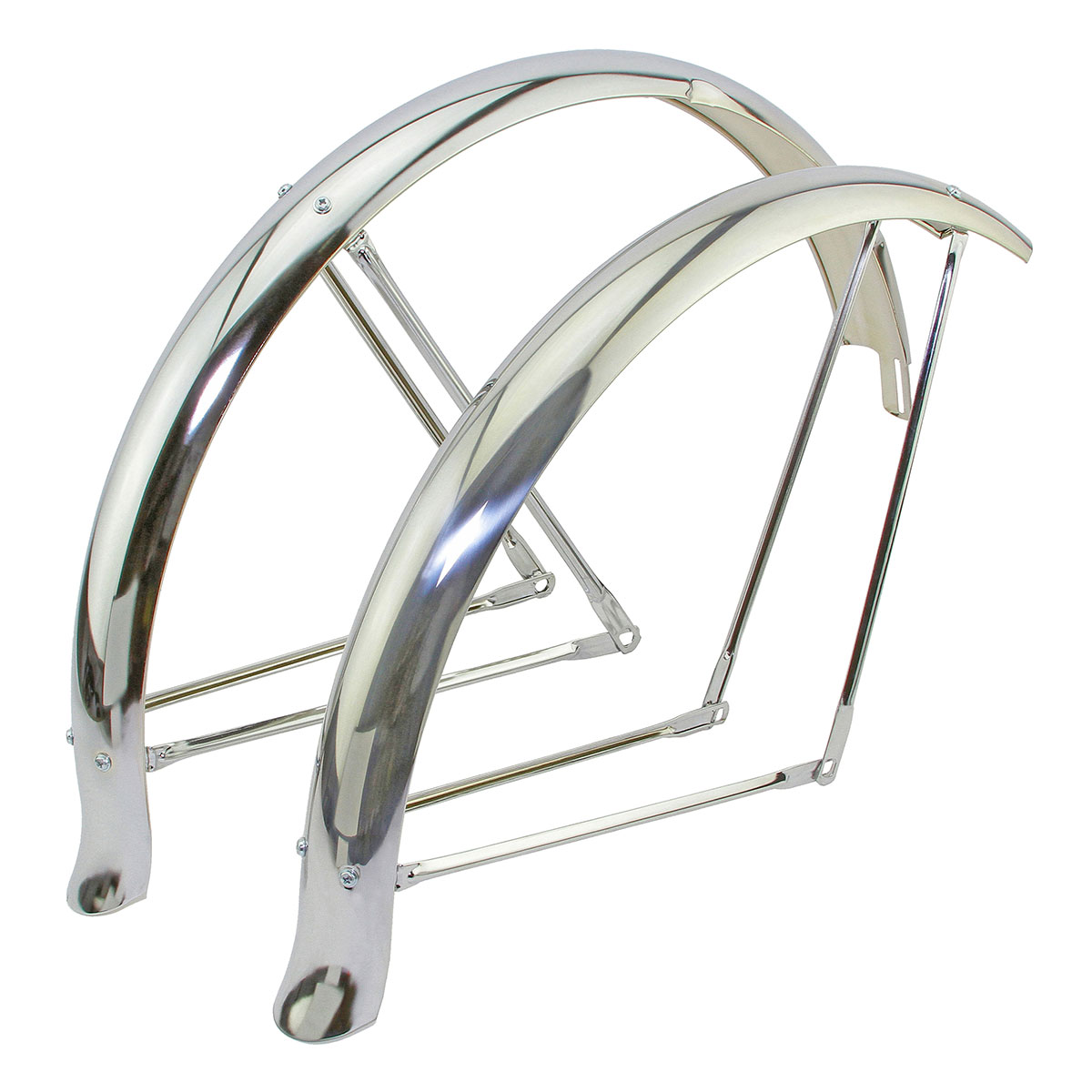 26 Flared Adjustable Middleweight Fender Set Chrome.