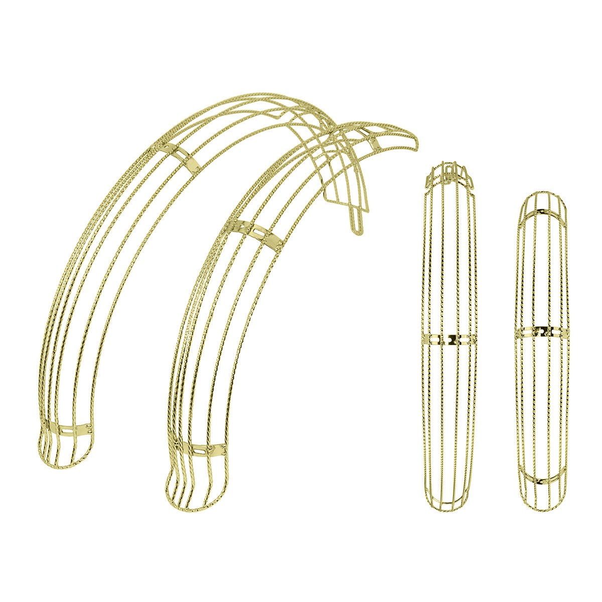 20 Flared Twisted Adjustable Fender W/O Braces Set Gold.