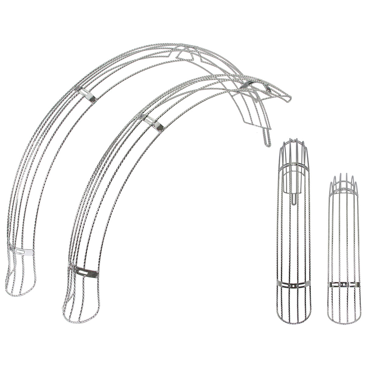 26 Flared Twisted Adjustable Fender W/O Braces Set Chrome.