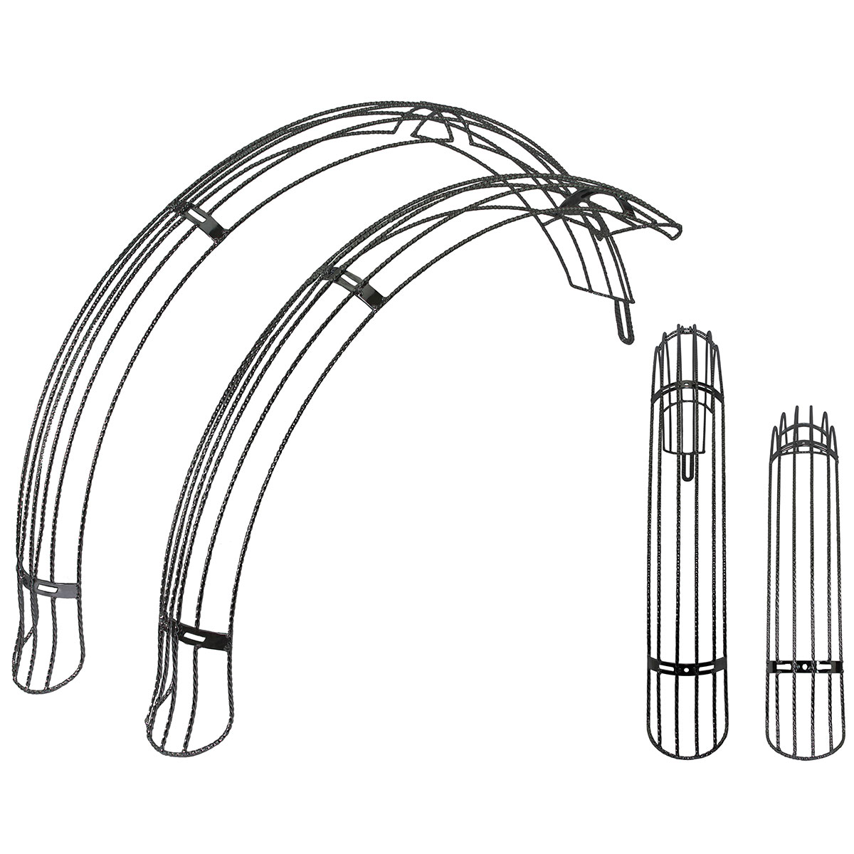 26 Flared Twisted Adjustable Fender W/O Braces Set Black.